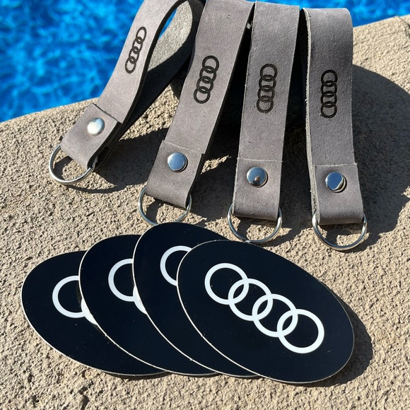 Audi Suede Key Ring Fob and Decal Sticker - Picture 7 of 8